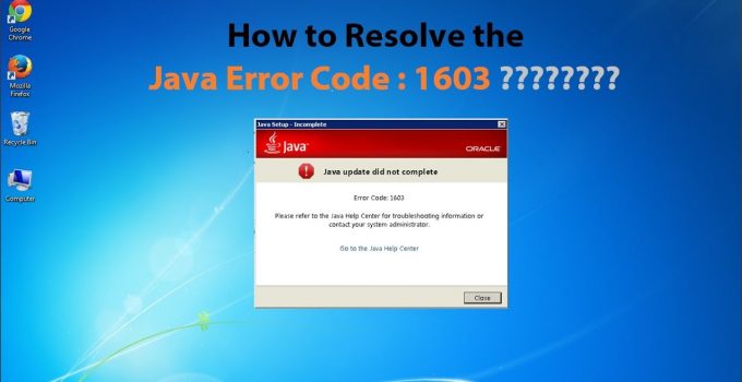 Fix Java Update Error 1603 on Windows