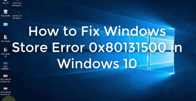 Fix 0x80131500 Error on Windows