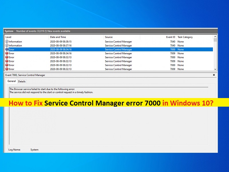 Fix Service Control Manager Error 7000