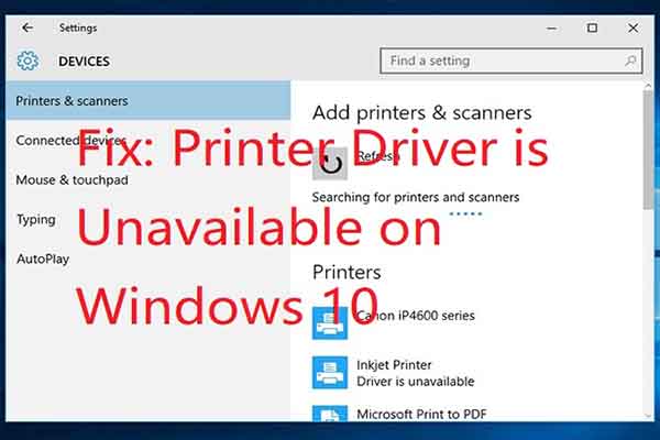 Fix Printer Driver is Unavailable Error